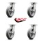 Service Caster 8 Inch Kingpinless Thermoplastic Rubber Wheel Swivel Top Plate Caster, 4PK SCC-KP30S820-TPRRD-4 - alternate 5